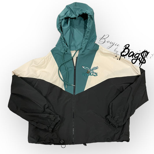 Hooded Retro Windbreaker - Eagles