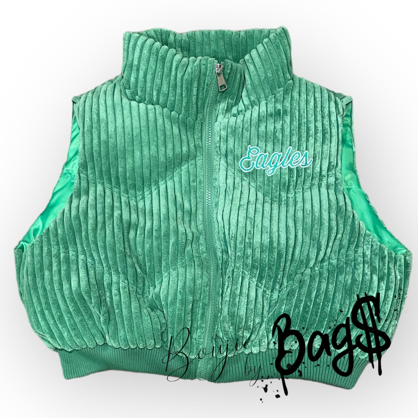 Cropped Corduroy Eagles Vest