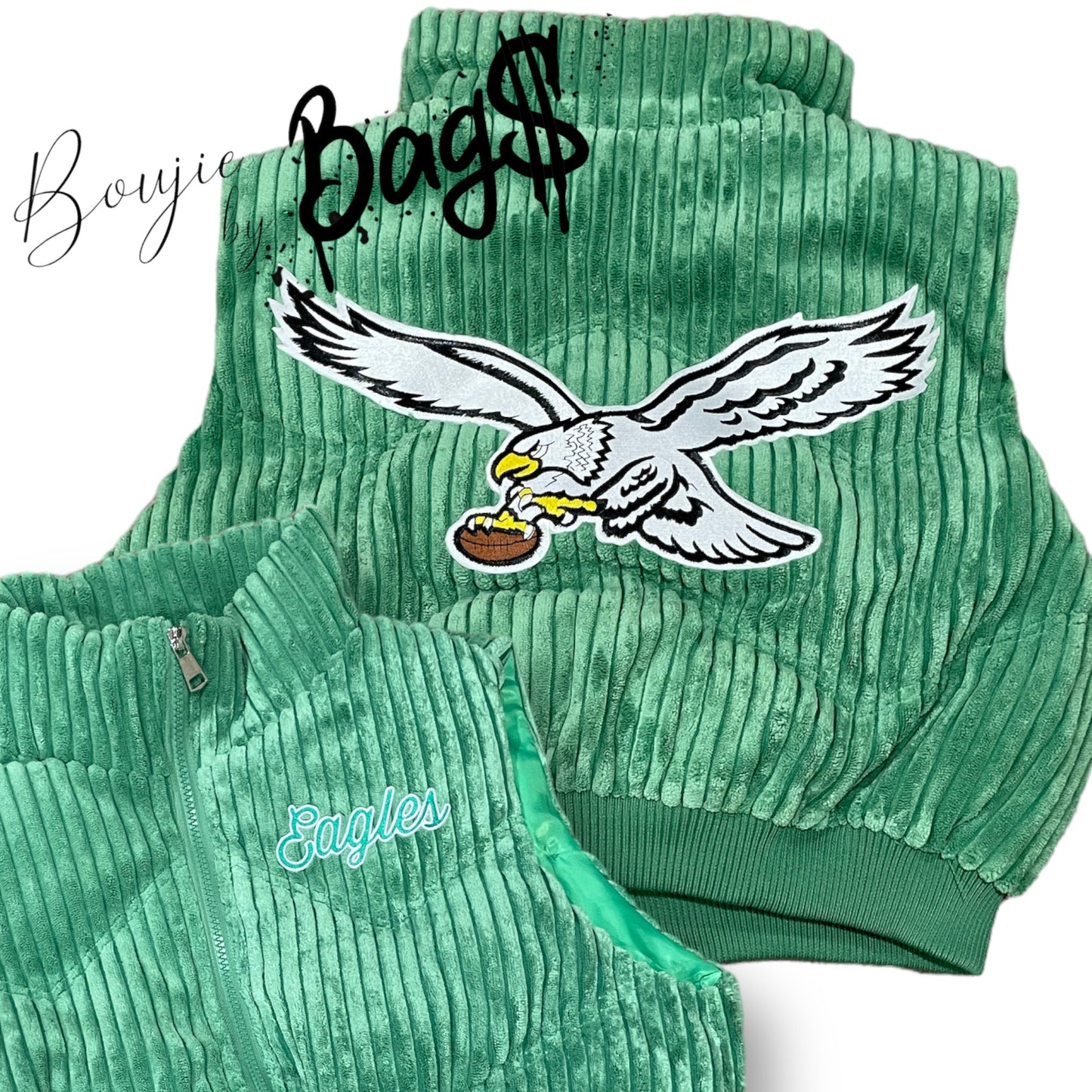 Cropped Corduroy Eagles Vest