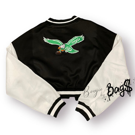 Throwback Varsity Jacket Black